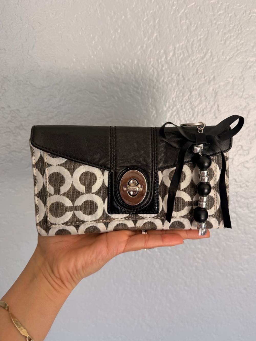 Coach Peyton Op Art Turnlock Slim Wallet Vintage Y2K